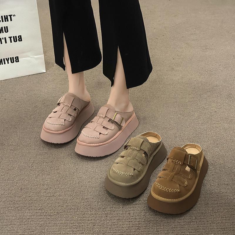 Platform-soled Boken shoes women s bag head half slippers 2025 new summer outer wear hollowed-out retro Roman muffin cool slippers 40 коричневий
Platform-soled Boken shoes women s bag head half slippers 2025 new summer outer wear hollowed-out retro Roman muffin cool slippers 40 коричневий