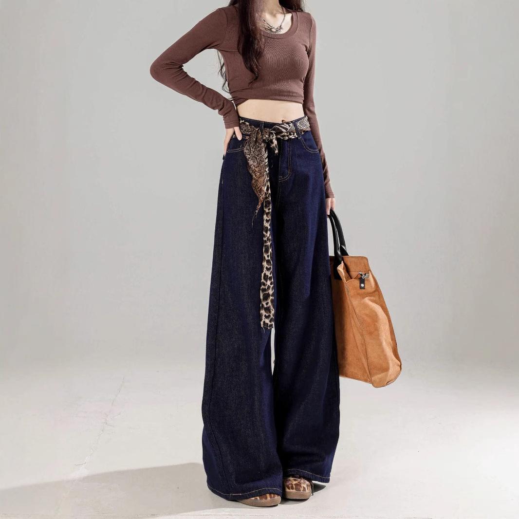 Plus Size High Waist Dark Blue Retro Wide Leg Jeans - Women s Floor-Length Straight Leg Pants 2XL темно-синий
Plus Size High Waist Dark Blue Retro Wide Leg Jeans - Women s Floor-Length Straight Leg Pants 2XL темно-синий