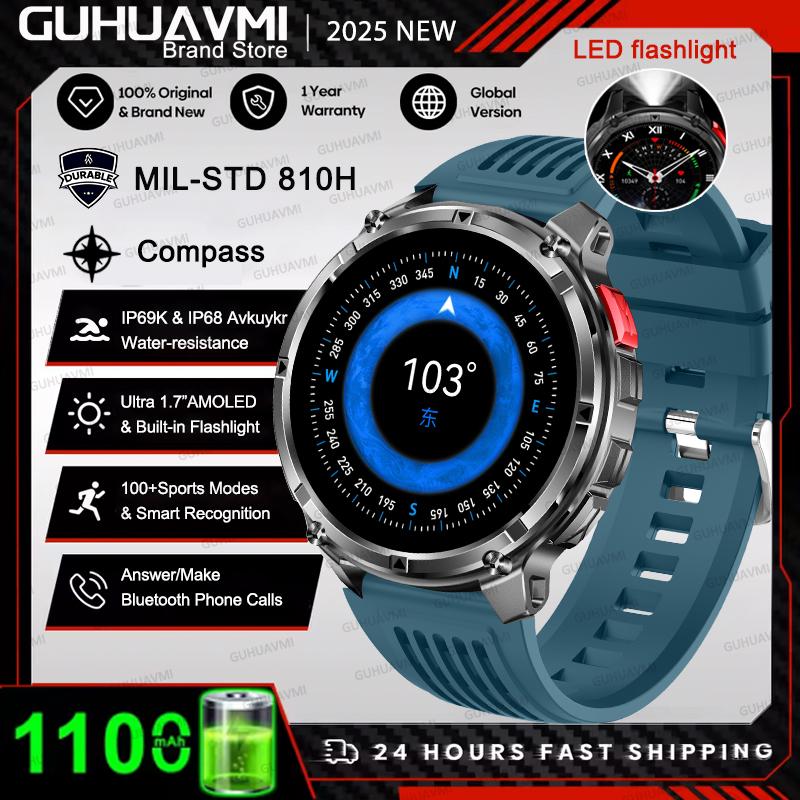New 1100mAh Battery Outdoor Ultra Durable Men Smartwatch Flashlight Heart Rate Bluetooth Call 5ATM Waterproof Sports Smart Watch 1100mAh battery синий
New 1100mAh Battery Outdoor Ultra Durable Men Smartwatch Flashlight Heart Rate Bluetooth Call 5ATM Waterproof Sports Smart Watch 1100mAh battery синий