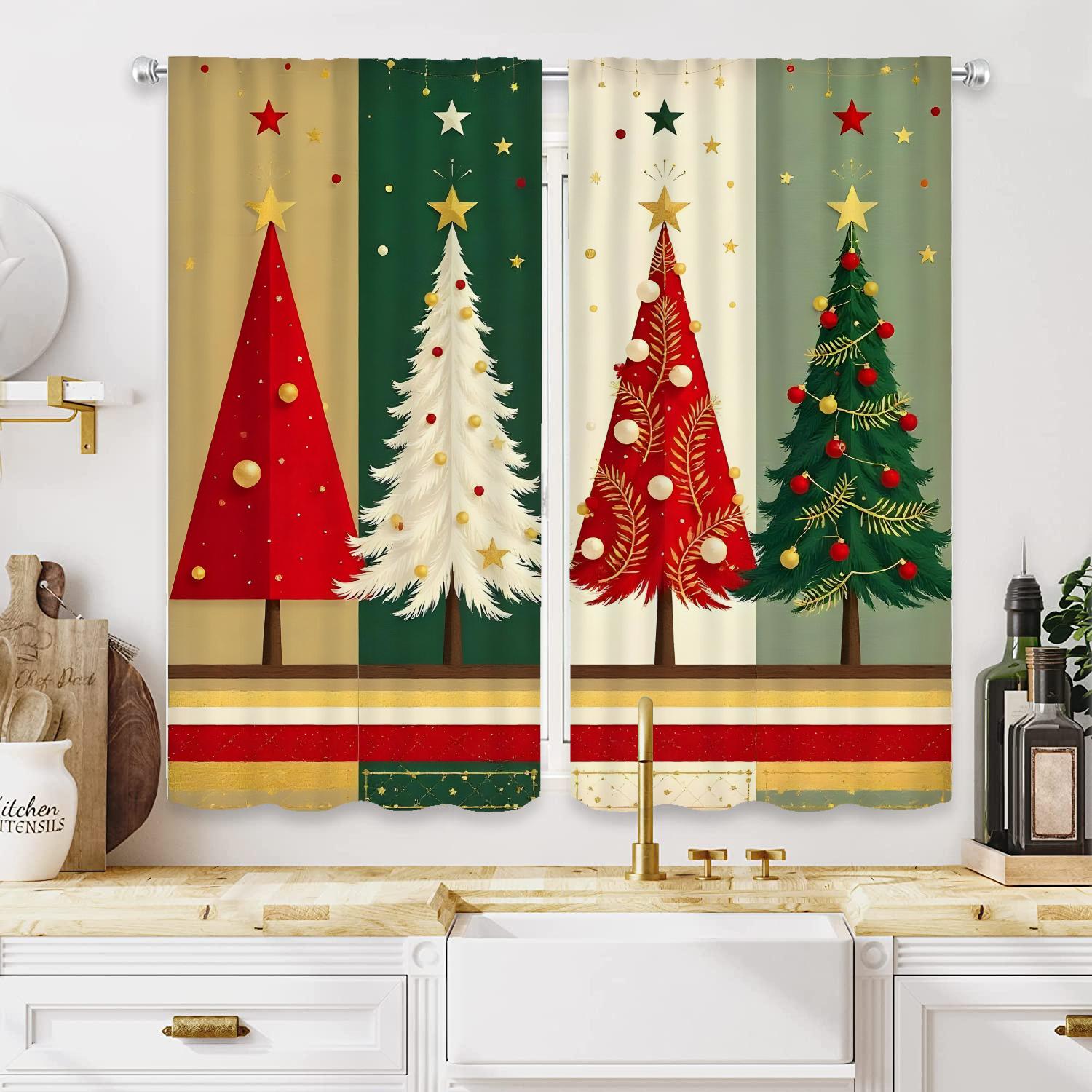 Blackout Glam Christmas Tree Curtains Polyester Star Print Living Room Bedroom Carnival Decor Curtain Set Of 2 Made With Rod Pocket Washable Sitting W100*H70(CM)-Rod Pocket&1PCS
Blackout Glam Christmas Tree Curtains Polyester Star Print Living Room Bedroom Carnival Decor Curtain Set Of 2 Made With Rod Pocket Washable Sitting W100*H70(CM)-Rod Pocket&1PCS