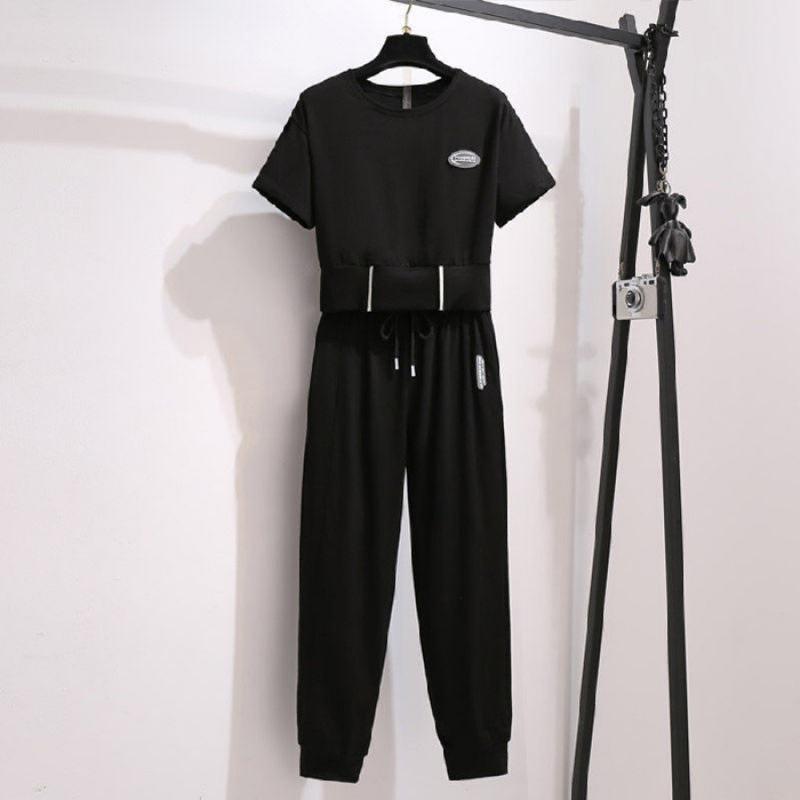 Женский летний повседневный спортивный комплект 2025 года: Свободный топ с короткими рукавами и брюки Nine Point 3XL чёрный
Женский летний повседневный спортивный комплект 2025 года: Свободный топ с короткими рукавами и брюки Nine Point 3XL чёрный