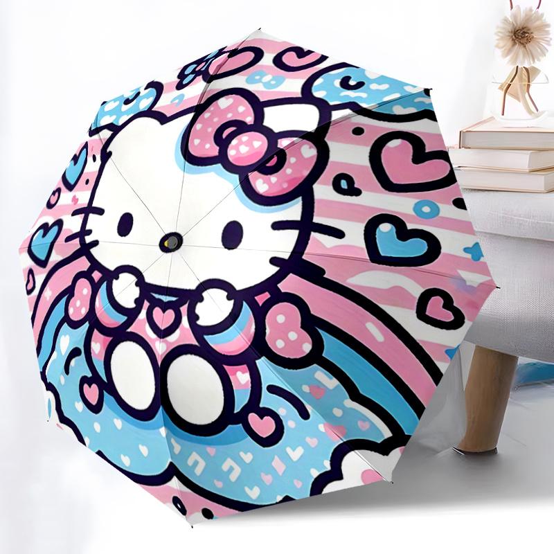 1pc Hello Kitty Automatic Opening/Closing Umbrella with Heart Pattern - Portable Three-Fold Design, 8-Bone Iron Frame Outdoor Umbrella for Fans, Trave
1pc Hello Kitty Automatic Opening/Closing Umbrella with Heart Pattern - Portable Three-Fold Design, 8-Bone Iron Frame Outdoor Umbrella for Fans, Trave