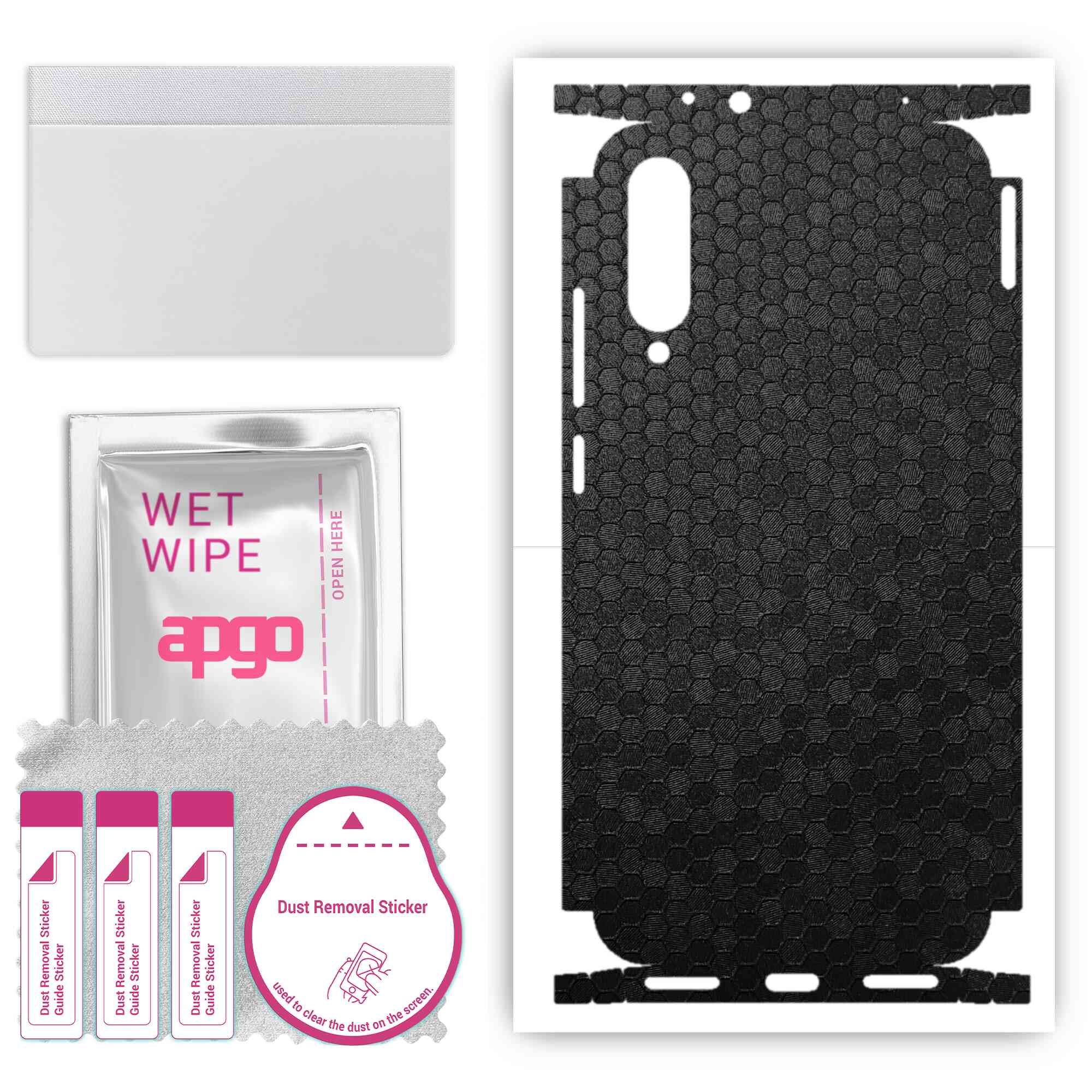 Apgo Protective Skin Sticker for the back+sides compatible with Xiaomi Mi A3, Full Wrap Film, Foil, Vinyl - Pattern Black Honeycomb
Apgo Protective Skin Sticker for the back+sides compatible with Xiaomi Mi A3, Full Wrap Film, Foil, Vinyl - Pattern Black Honeycomb