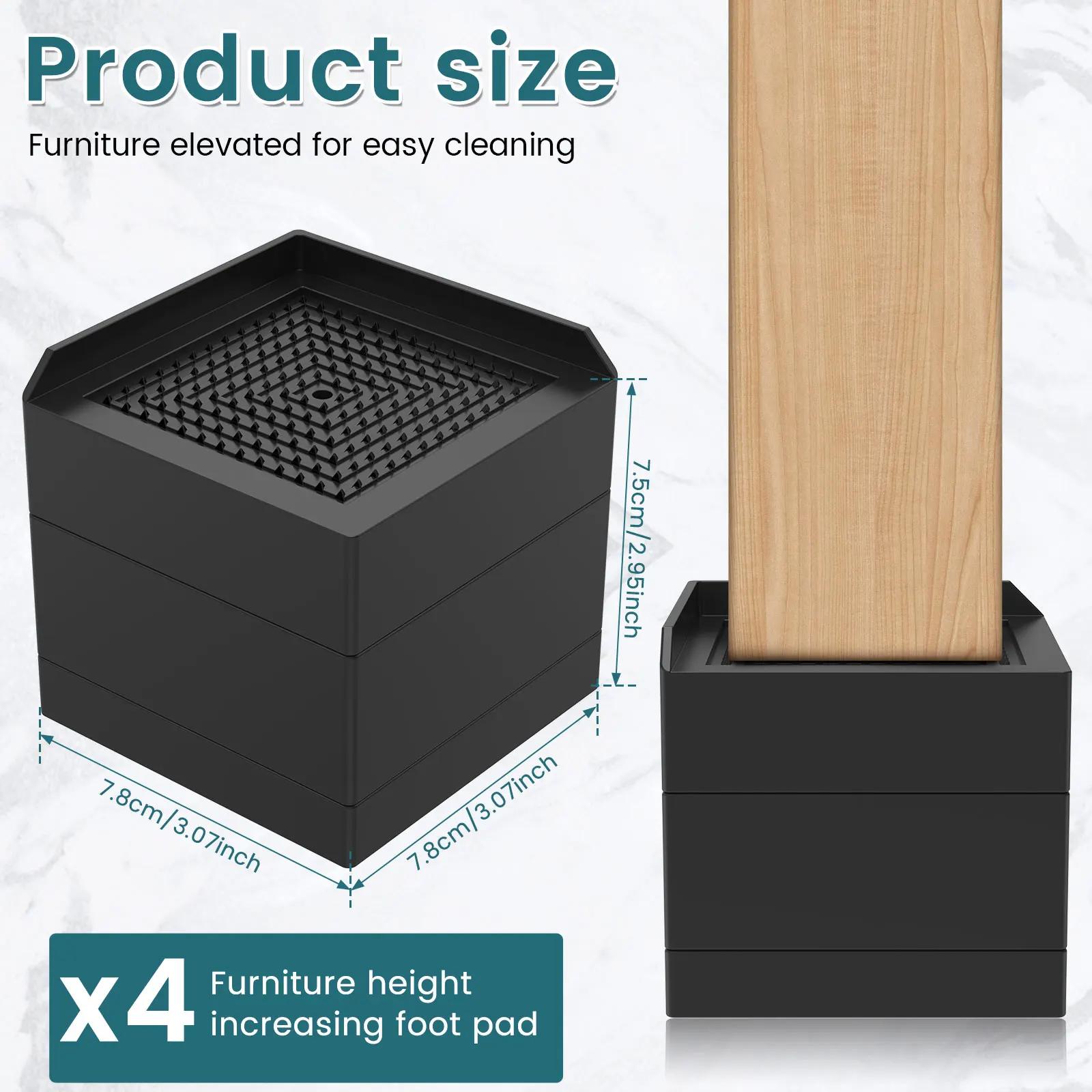 4Pcs Adjustable Furniture Risers TPU Shock Absorption Bed Risers Stackable Non-slip Furniture Leg Lifting Blocks for Desk Chairs
4Pcs Adjustable Furniture Risers TPU Shock Absorption Bed Risers Stackable Non-slip Furniture Leg Lifting Blocks for Desk Chairs