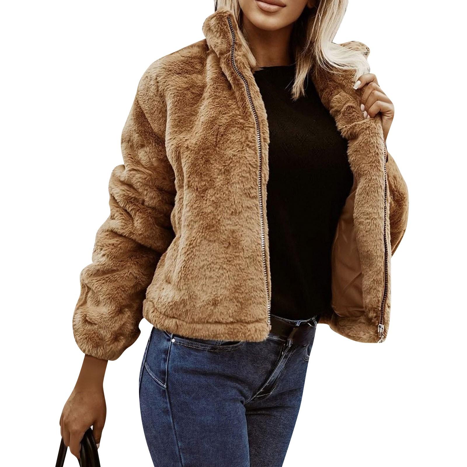 Жіноча повсякденна модна однотонна плюшева вільна куртка зі стоячим коміром і блискавкою XL коричневий
Жіноча повсякденна модна однотонна плюшева вільна куртка зі стоячим коміром і блискавкою XL коричневий