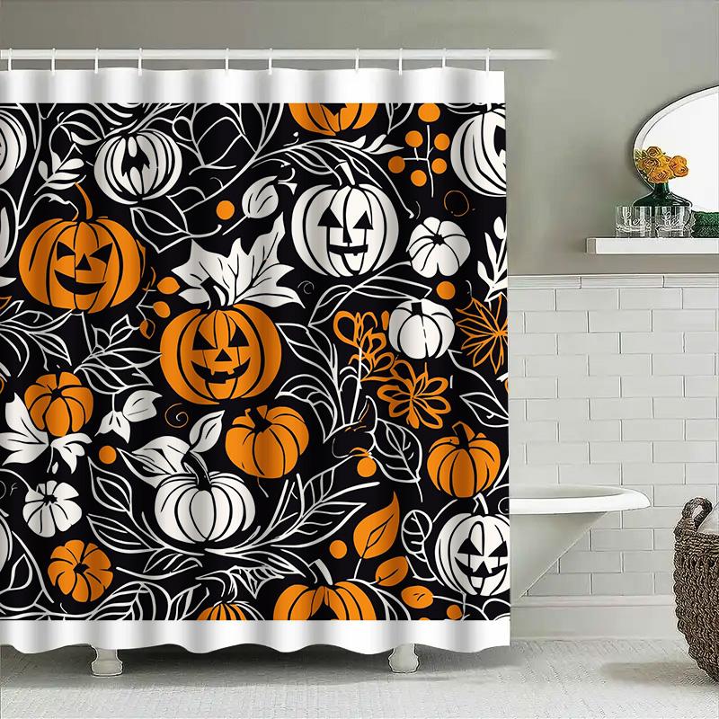 Tuniu Halloween Black White Pumpkin Leaves Pattern Shower Curtain Decorative Spooky Home Decor W60H190(CM)-1 Pcs
Tuniu Halloween Black White Pumpkin Leaves Pattern Shower Curtain Decorative Spooky Home Decor W60H190(CM)-1 Pcs