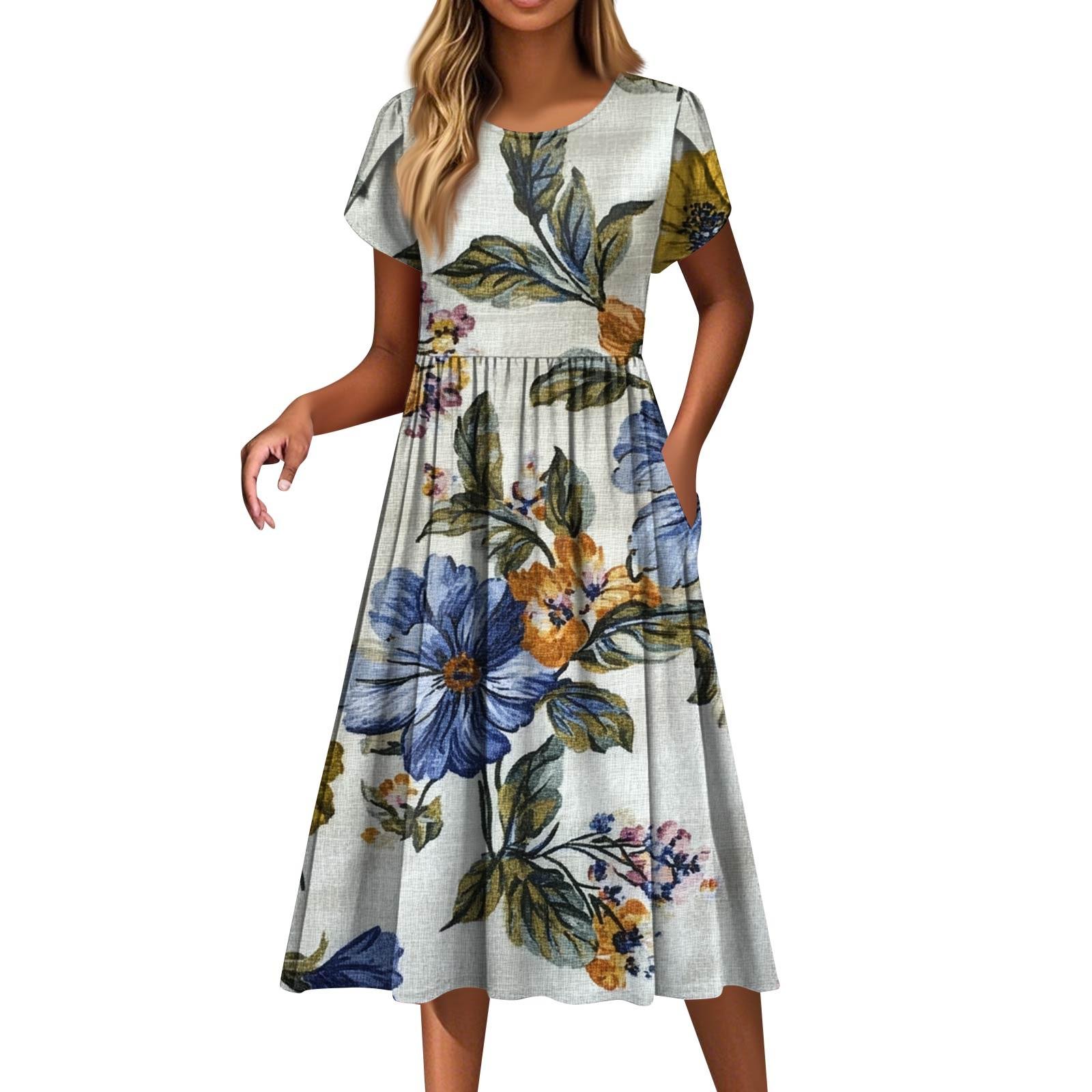 Женские платья Винтажные цветочные платья с круглым вырезом и коротким рукавом L
Женские платья Винтажные цветочные платья с круглым вырезом и коротким рукавом L