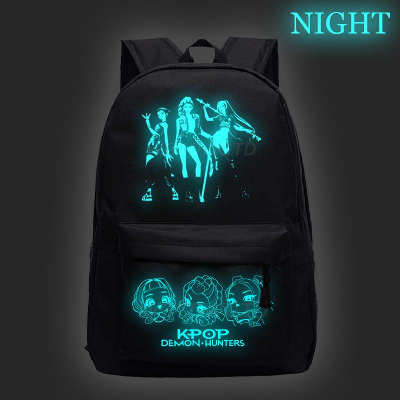 Рюкзак с принтом Печать Периферийные Охотники на ведьм Легкий Защита спины Ученики начальной и средней школы Кампус Тренд Светящийся школьный рюкзак No Spec