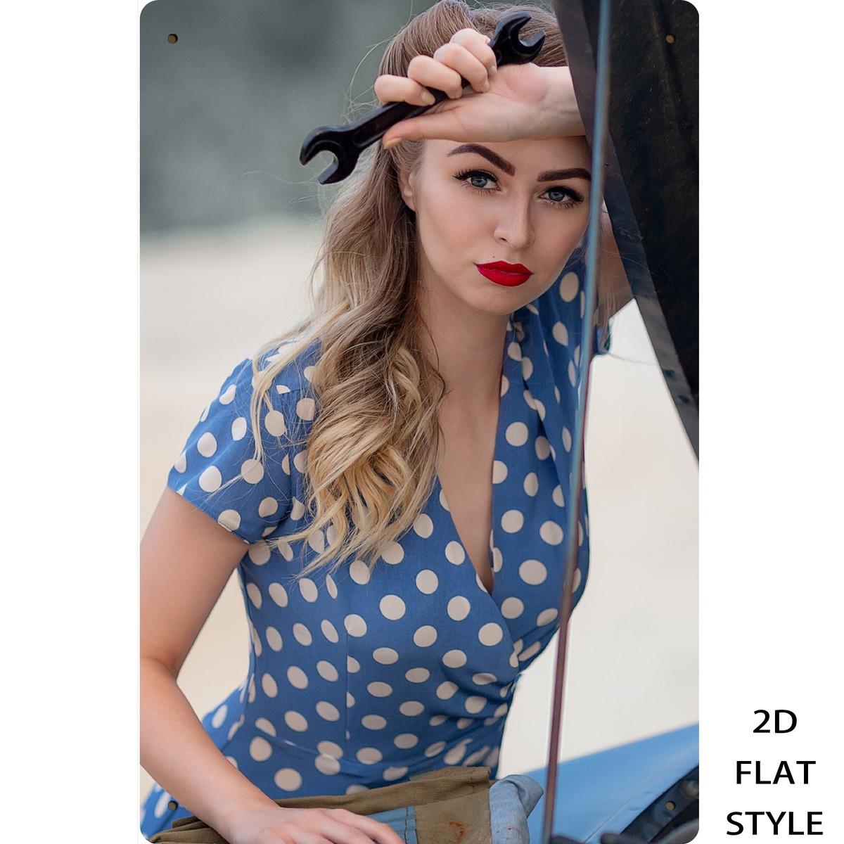 HD Metal Tin Sign Retro Polka Dot Mechanic Girl with Wrench Vintage Portrait Wall Art Decor 20x30cm(7.8x11.8inch)
HD Metal Tin Sign Retro Polka Dot Mechanic Girl with Wrench Vintage Portrait Wall Art Decor 20x30cm(7.8x11.8inch)