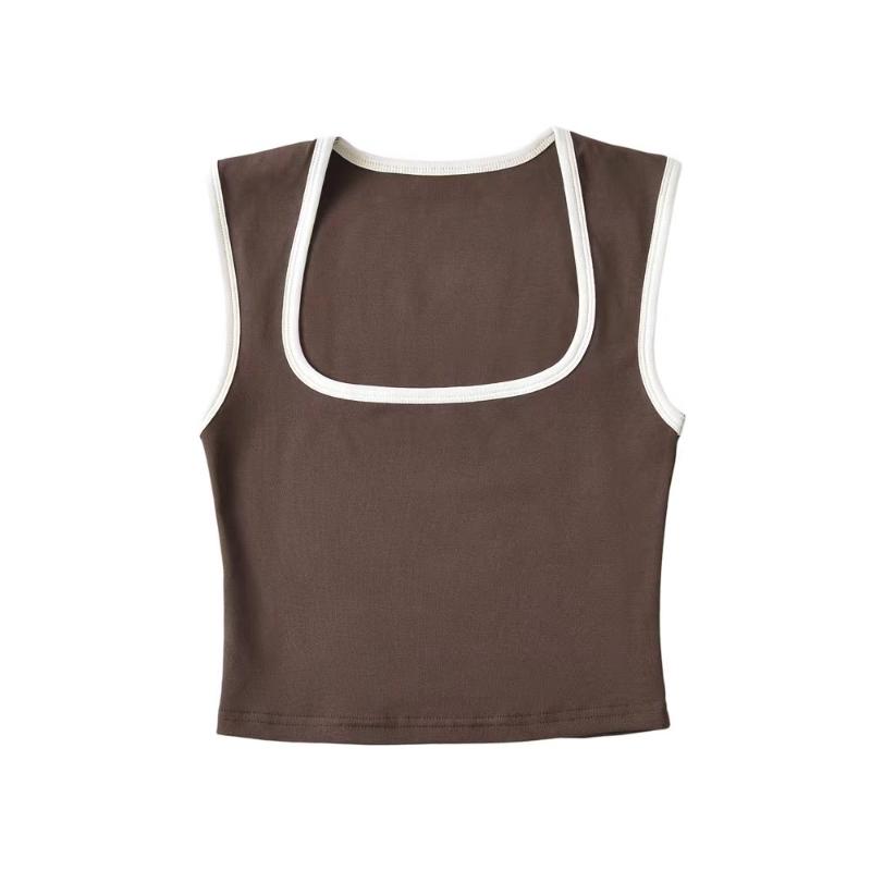 Женская мода Тонкий однотонный контрастный топик Повседневный безрукавный топ с квадратным воротником Укороченный топ Одежда Уличная одежда L коричневый
Женская мода Тонкий однотонный контрастный топик Повседневный безрукавный топ с квадратным воротником Укороченный топ Одежда Уличная одежда L коричневый