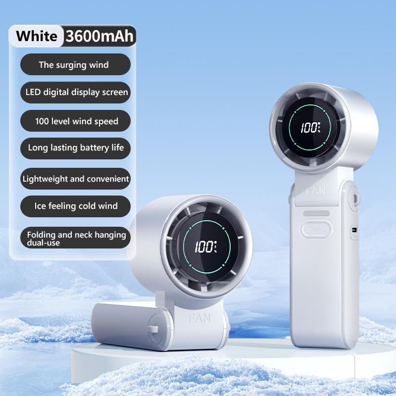 New 3600mAh Portable Air Cooling Turbo Fan 100 Wind Speeds Adjustable Outdoor Foldable Student Handheld Fan with Lanyard
New 3600mAh Portable Air Cooling Turbo Fan 100 Wind Speeds Adjustable Outdoor Foldable Student Handheld Fan with Lanyard