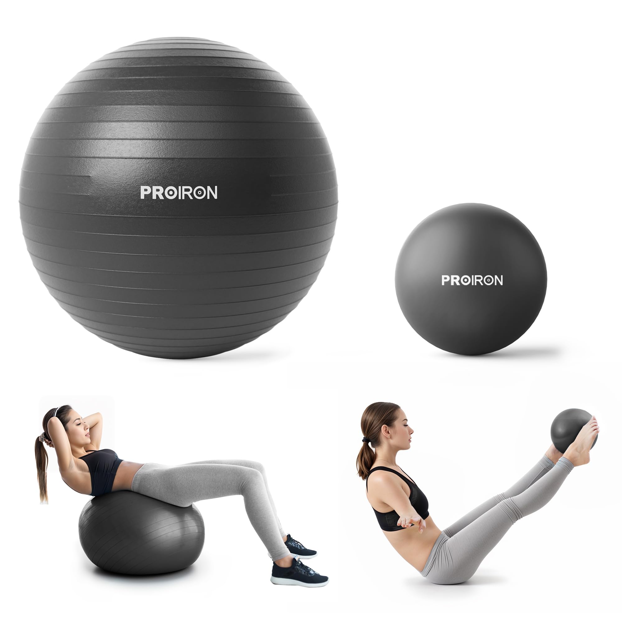 PROIRON Balance Ball, 75cm, and Pilates Ball, 25cm, Set of 2
PROIRON Balance Ball, 75cm, and Pilates Ball, 25cm, Set of 2