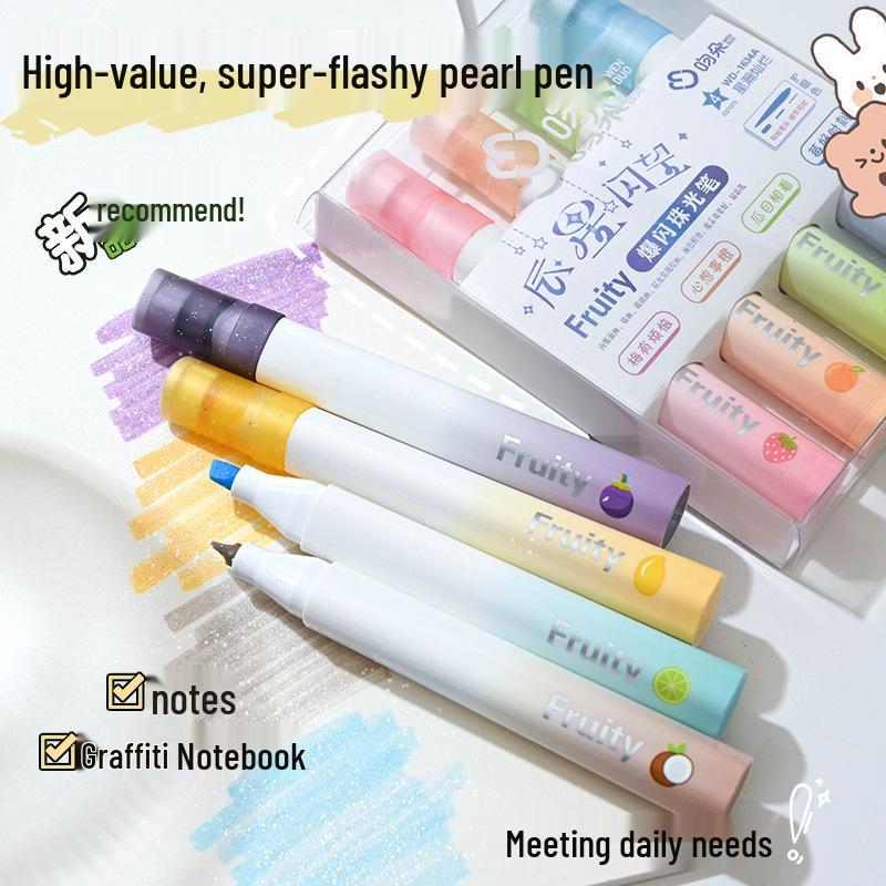 Super Bright Flashing Shimmer Highlighter Set: Single Tip Marker & Doodle Pen for Journaling Xinghan Brilliant (4-pack)
Super Bright Flashing Shimmer Highlighter Set: Single Tip Marker & Doodle Pen for Journaling Xinghan Brilliant (4-pack)