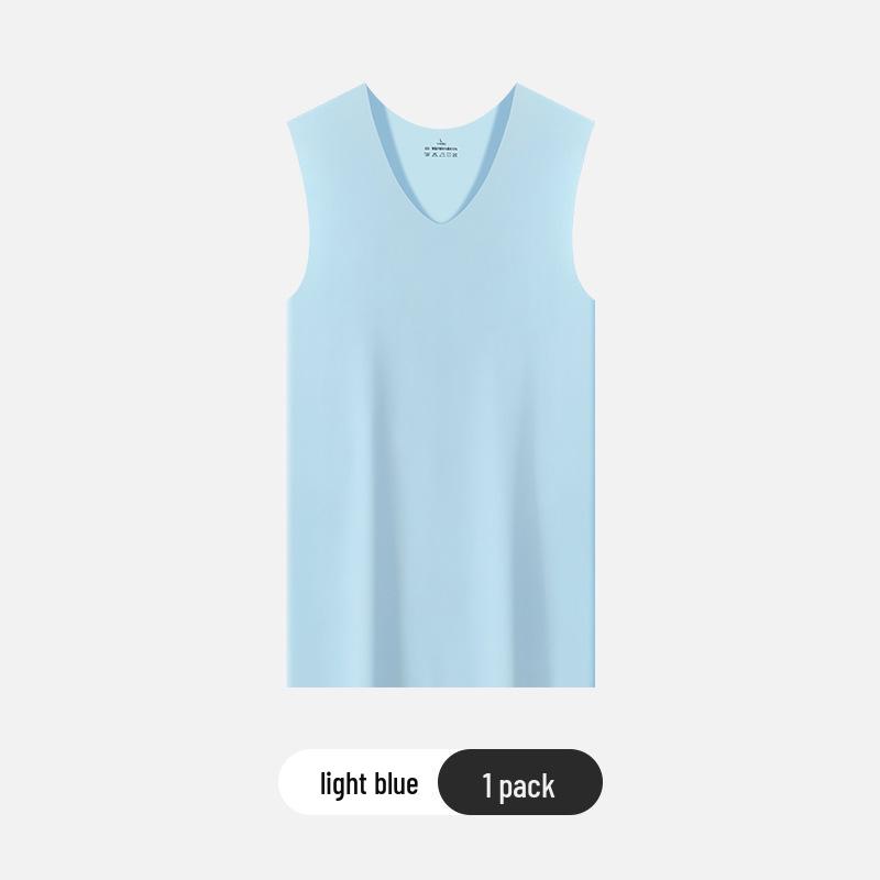 Men s White Ice Silk Seamless V-Neck Sports Vest - Summer Sleeveless, Wide Shoulder, Slim Fit. 3XL светло-синий
Men s White Ice Silk Seamless V-Neck Sports Vest - Summer Sleeveless, Wide Shoulder, Slim Fit. 3XL светло-синий