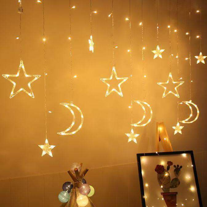Solar LED Star Curtain String Lights for Outdoor and Indoor Decor Three Stars Three Moons
Solar LED Star Curtain String Lights for Outdoor and Indoor Decor Three Stars Three Moons