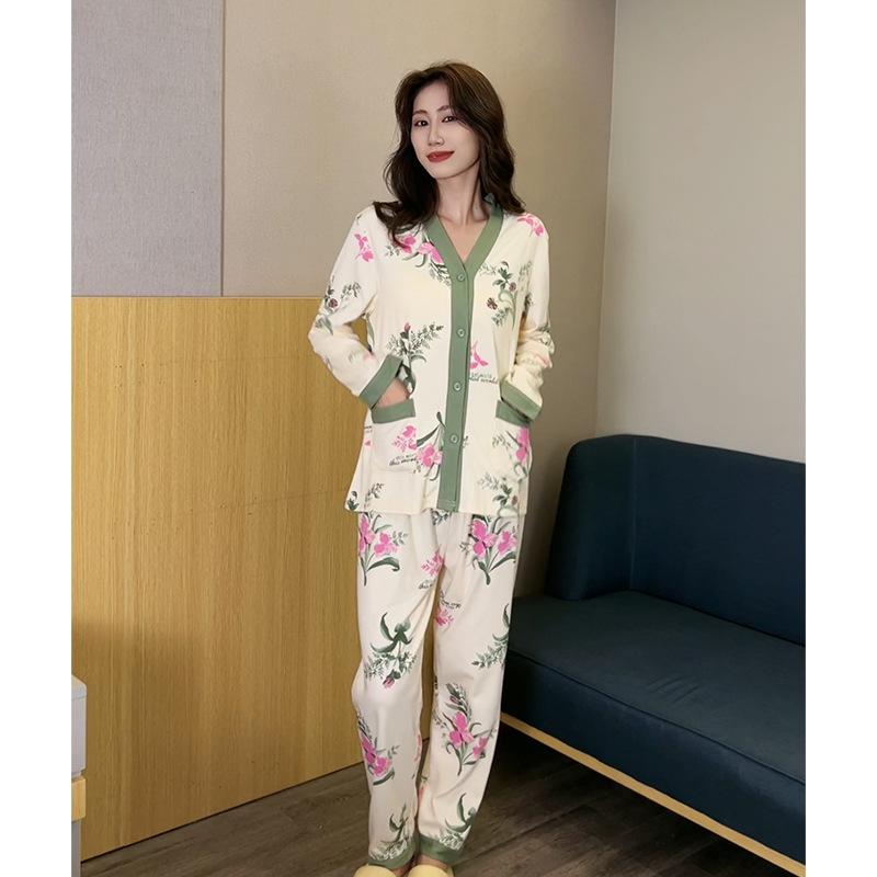 Women s Korean Style Cotton Cardigan Pajama Set - Long Sleeve, Spring/Autumn Print, High-Quality Home Wear XL (120-140 jin) зелений
Women s Korean Style Cotton Cardigan Pajama Set - Long Sleeve, Spring/Autumn Print, High-Quality Home Wear XL (120-140 jin) зелений