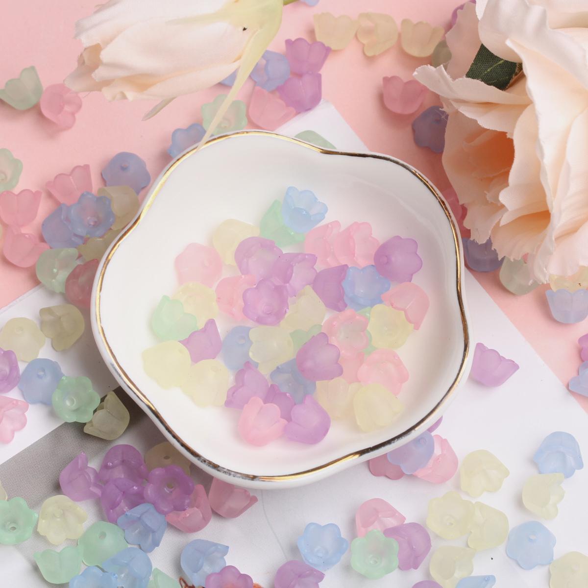 DIY модные красочные изысканные женские бусины ручной работы DIY 9*7 мм маленькие цветочные бусины для девочек акриловые