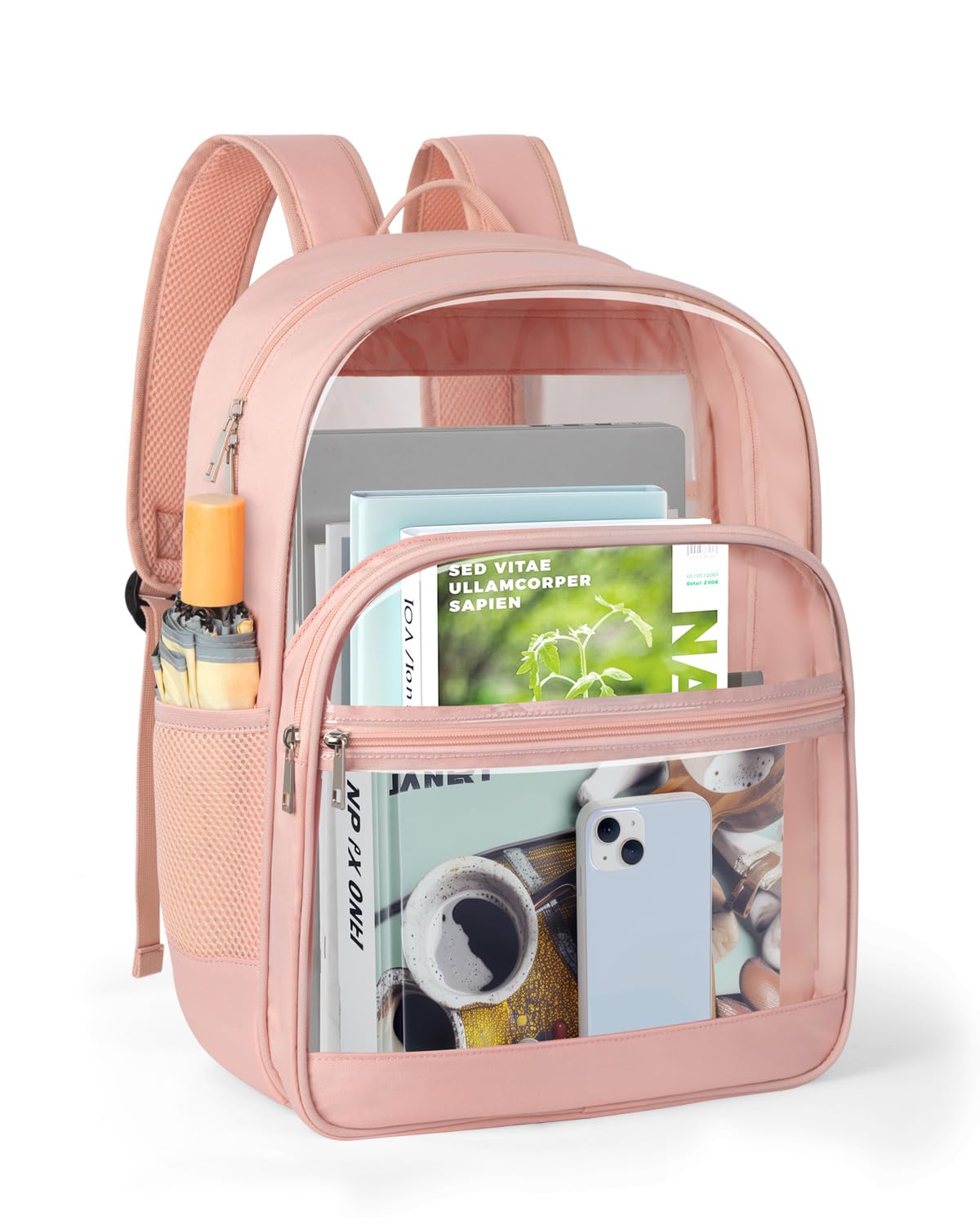 Clear Backpack, Heavy Duty Transparent Bookbag for School, Fabric & PVC Transparent Backpack with Reinforced Strap for Women Men рожевий
Clear Backpack, Heavy Duty Transparent Bookbag for School, Fabric & PVC Transparent Backpack with Reinforced Strap for Women Men рожевий