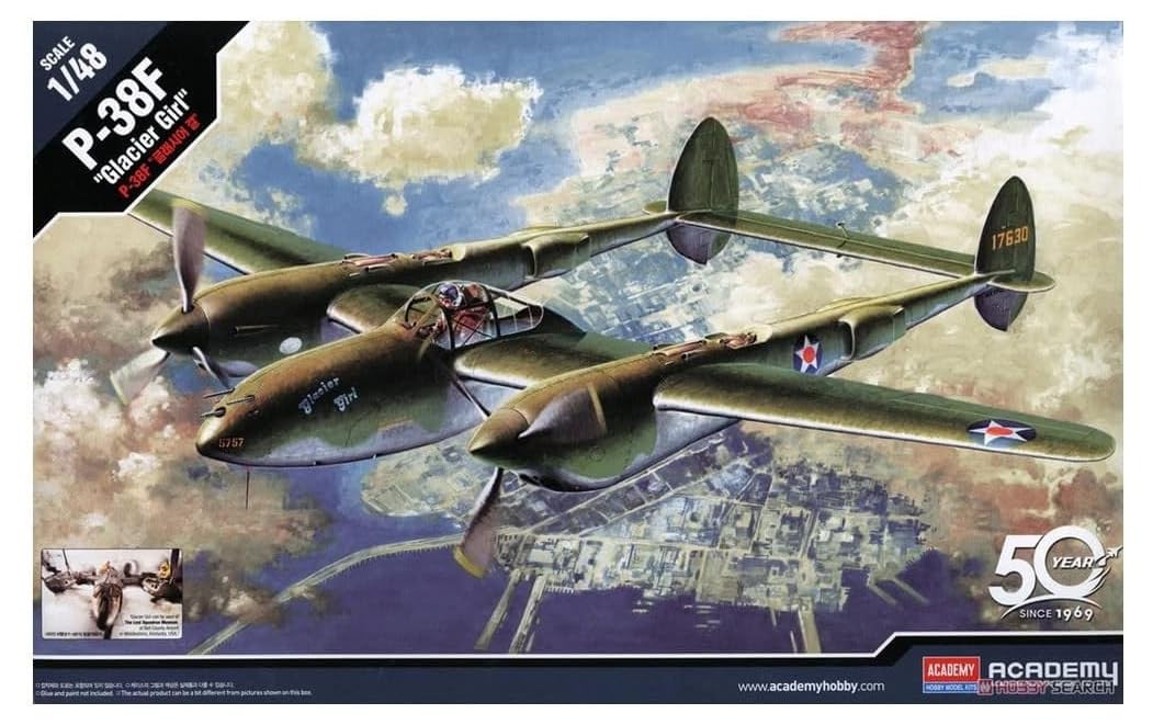 Academy 1/48 P-38F Lightning Gracia Girl Пластиковая модель
Academy 1/48 P-38F Lightning Gracia Girl Пластиковая модель