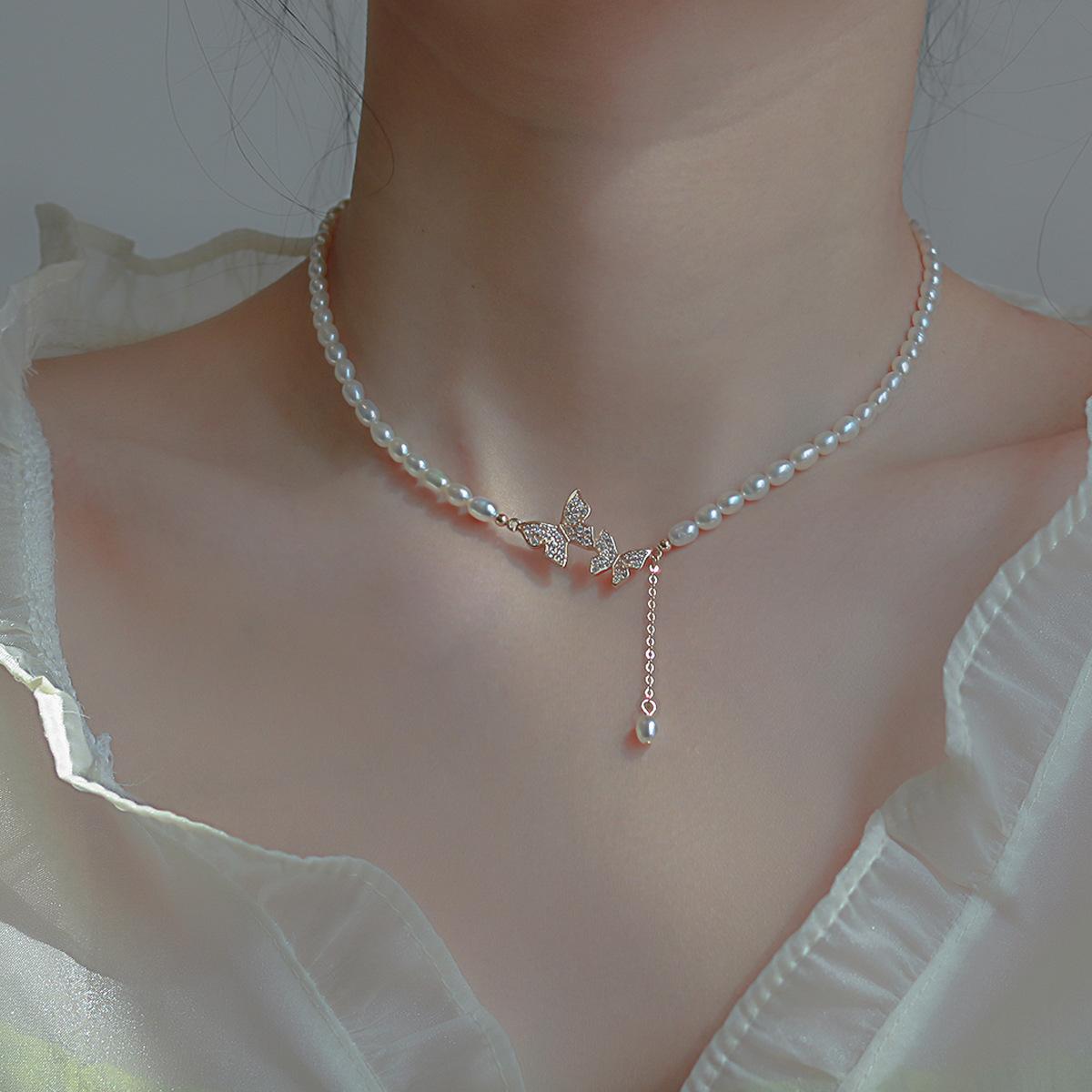 LXL Korean Fashion Jewelry Necklace Wild Clavicle Chain Butterfly Zircon Simulation Pearl Statement Necklace Women
LXL Korean Fashion Jewelry Necklace Wild Clavicle Chain Butterfly Zircon Simulation Pearl Statement Necklace Women