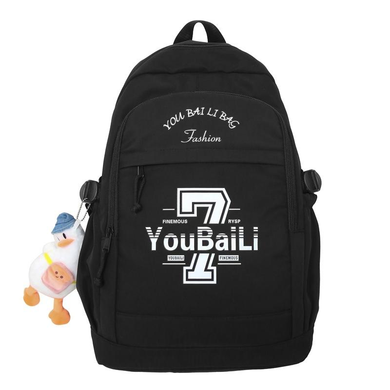 Студенческий рюкзак для ноутбука, водонепроницаемый школьный рюкзак чёрный