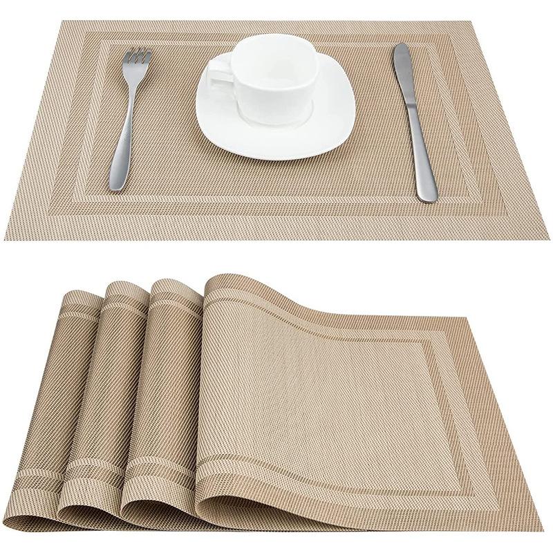 6/4pcs Double Stripe Teslin Rectangle PVC Placemats Household Dining Table Decoration Mat Bowl Pad Thermal Insulation Slip Mat 4pieces
6/4pcs Double Stripe Teslin Rectangle PVC Placemats Household Dining Table Decoration Mat Bowl Pad Thermal Insulation Slip Mat 4pieces