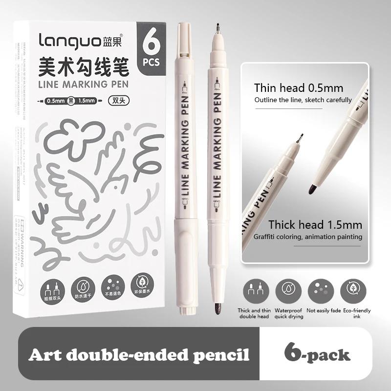 6/12/18Pcs/set Languo Double Tip Art Black ink Permanent Paint Marker Pen for Wood Stone Metal Glass Doodling Marking Graffiti
6/12/18Pcs/set Languo Double Tip Art Black ink Permanent Paint Marker Pen for Wood Stone Metal Glass Doodling Marking Graffiti