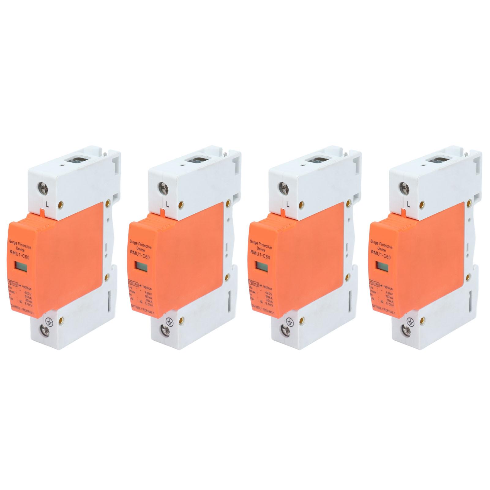 4Pcs 1P Surge Protective Device DIN Rail Mounting SPD House Arrester Protector AC 420V
4Pcs 1P Surge Protective Device DIN Rail Mounting SPD House Arrester Protector AC 420V