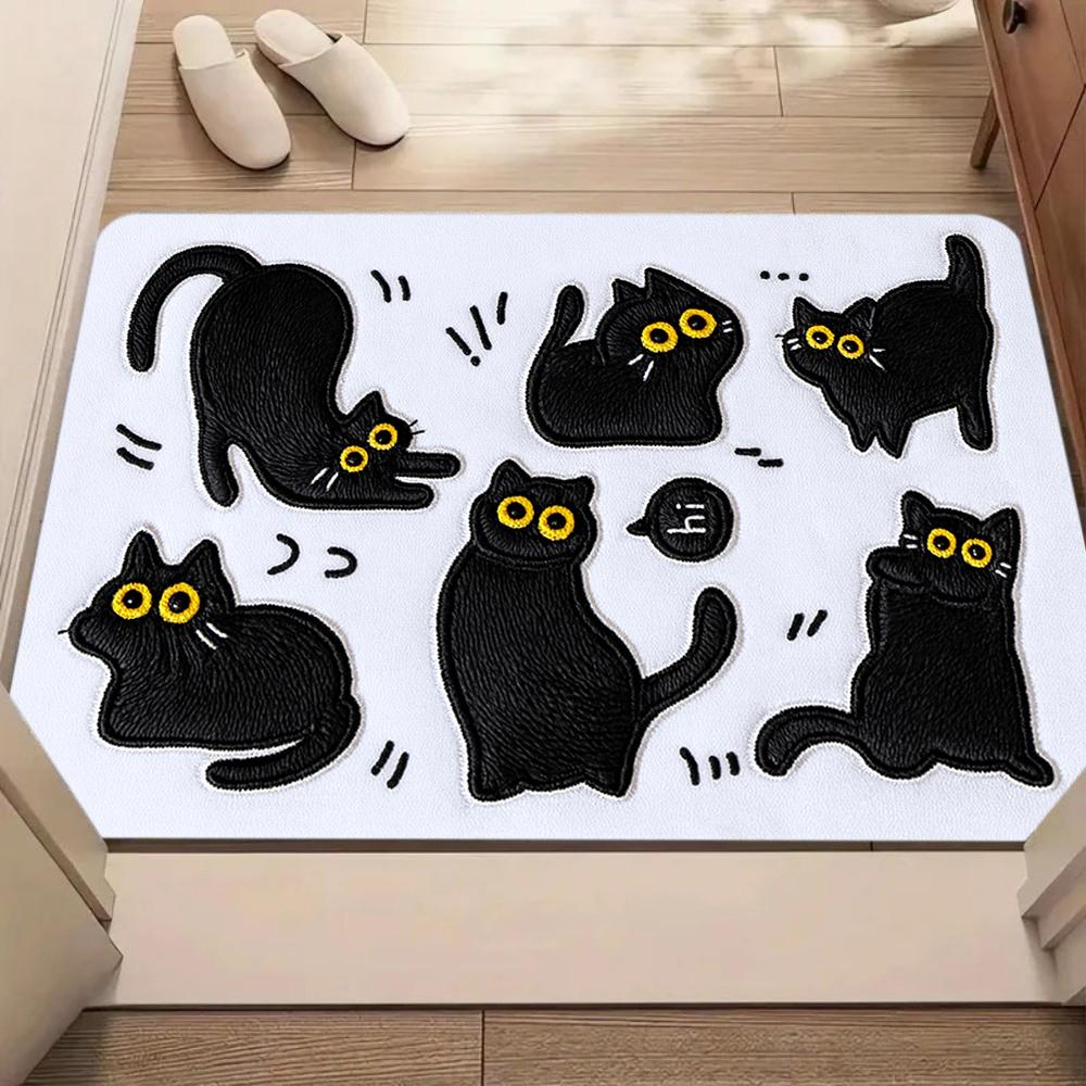 Black-cat Bath Mat Non-slip Entrance Floor Carpet Laundry Room Kitchen Rug Home Decoration Welcome Mat Machine Washable 40x60CM
Black-cat Bath Mat Non-slip Entrance Floor Carpet Laundry Room Kitchen Rug Home Decoration Welcome Mat Machine Washable 40x60CM