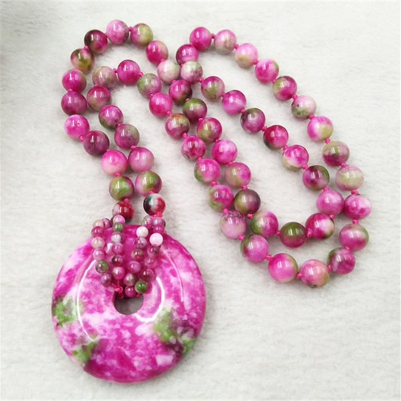 GEMCHIC Women s Ethnic Pink Jade Donut Pendant Necklace Vintage Chinese National Wind Beaded Choker Statement Jewelry Gift
GEMCHIC Women s Ethnic Pink Jade Donut Pendant Necklace Vintage Chinese National Wind Beaded Choker Statement Jewelry Gift