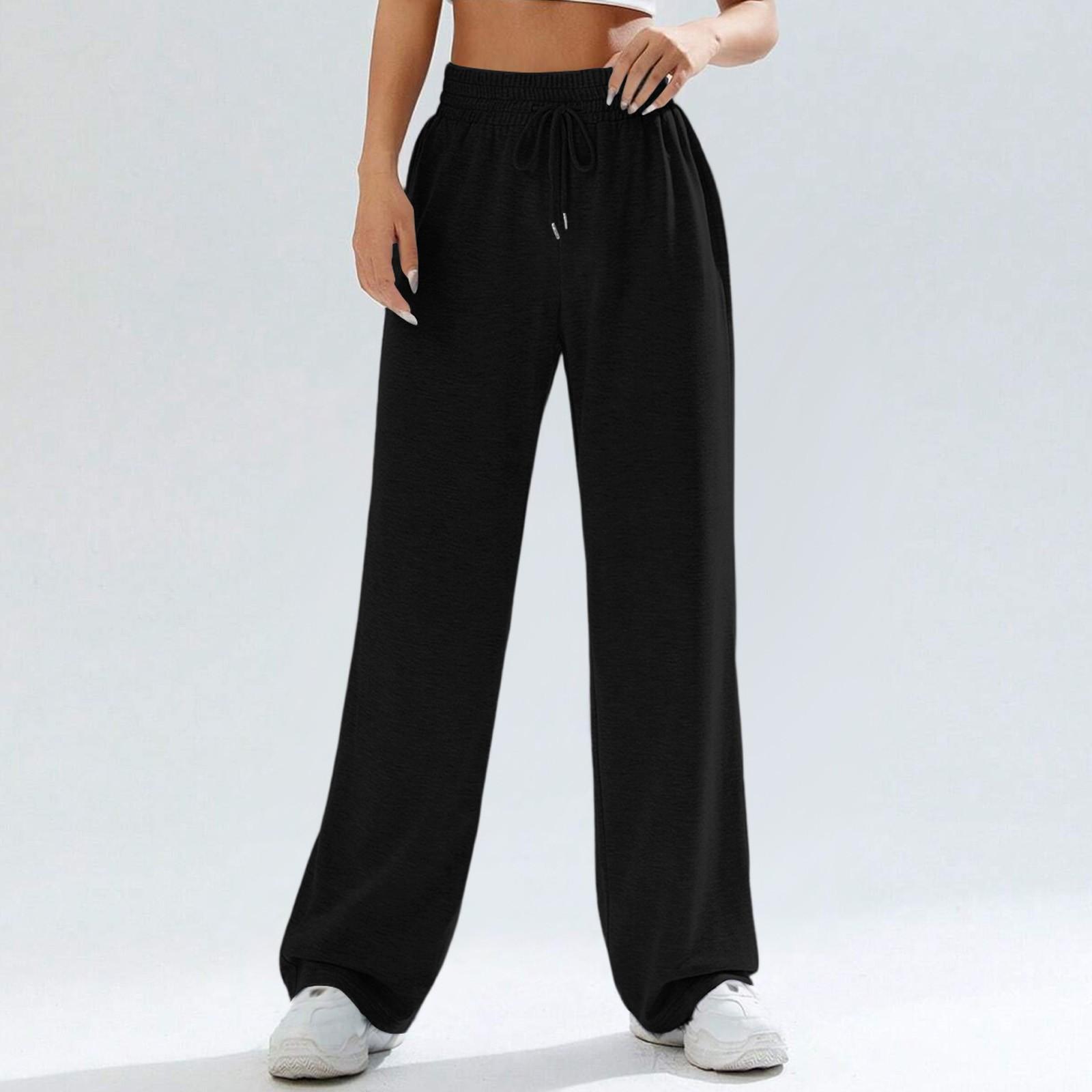 Женские широкие спортивные штаны с высокой талией, повседневные брюки для занятий йогой L чёрный
Женские широкие спортивные штаны с высокой талией, повседневные брюки для занятий йогой L чёрный