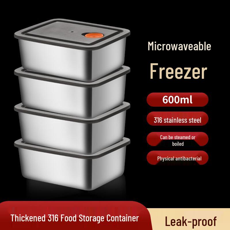 Guanzhuojia 316 Stainless Steel Food Storage Container Set
Guanzhuojia 316 Stainless Steel Food Storage Container Set