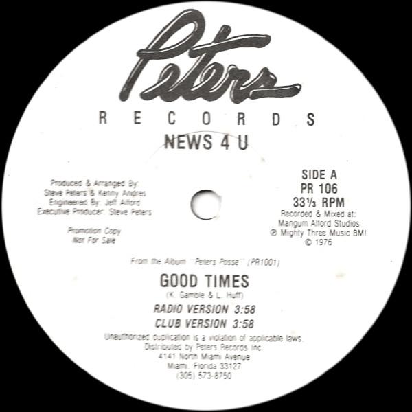12inch Record NEWS 4 U - Good Times PR106 Peters Records 1990 US Rap & Hip-Hop/R&B Used
12inch Record NEWS 4 U - Good Times PR106 Peters Records 1990 US Rap & Hip-Hop/R&B Used