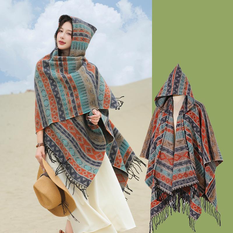 Одежда для путешествий Туризм Этнический стиль Полосатая шаль с бахромой Накидка женская Тибет Цинхайская пастбищная женская 130*150CM
Одежда для путешествий Туризм Этнический стиль Полосатая шаль с бахромой Накидка женская Тибет Цинхайская пастбищная женская 130*150CM