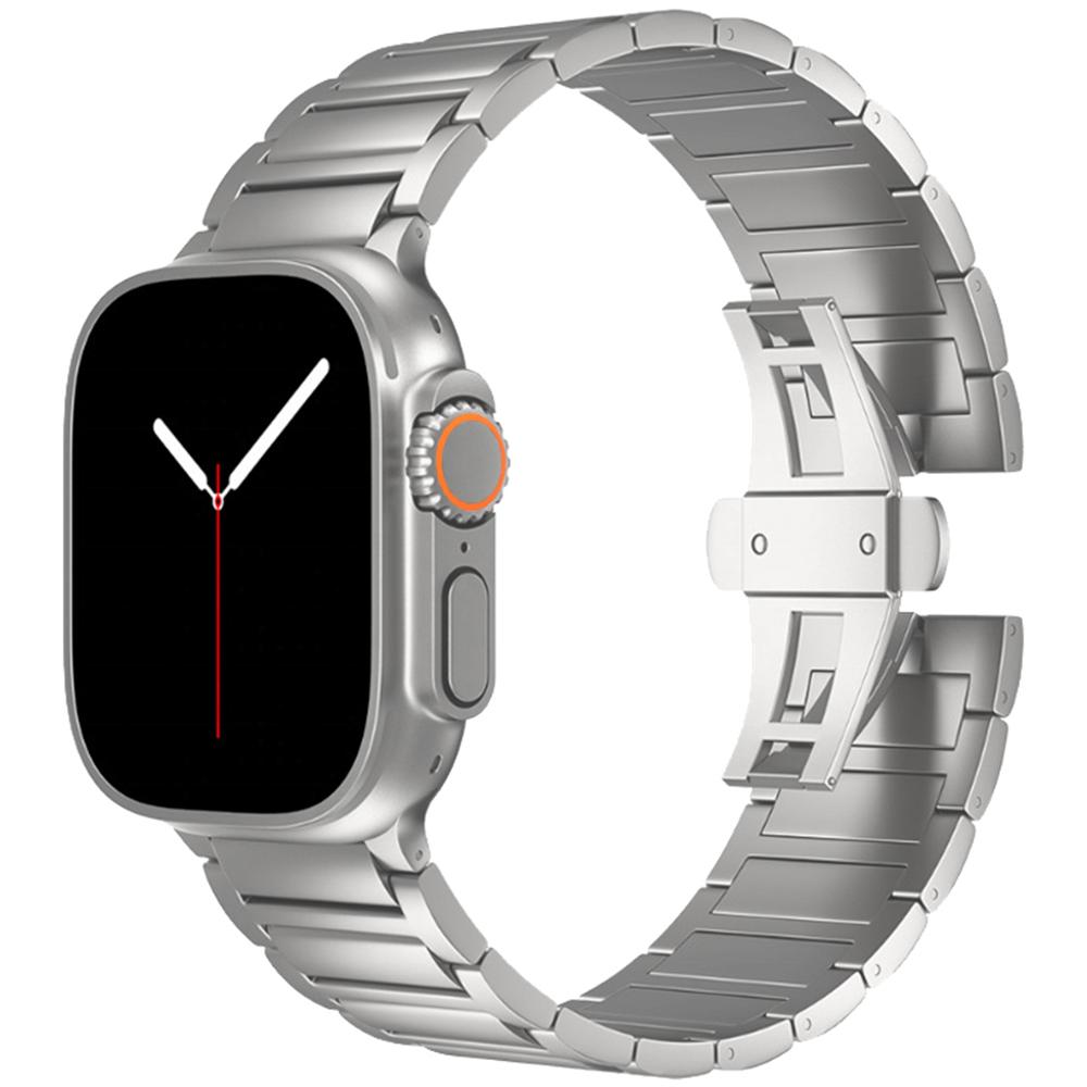 For Apple Watch 10 46mm/Ultra 2/Ultra 49mm/9 8 7 45mm/SE (2023) SE (2022) SE 6 5 4 44mm/3 2 1 42mm Metal Butterfly Buckle Watch Band Silver
For Apple Watch 10 46mm/Ultra 2/Ultra 49mm/9 8 7 45mm/SE (2023) SE (2022) SE 6 5 4 44mm/3 2 1 42mm Metal Butterfly Buckle Watch Band Silver