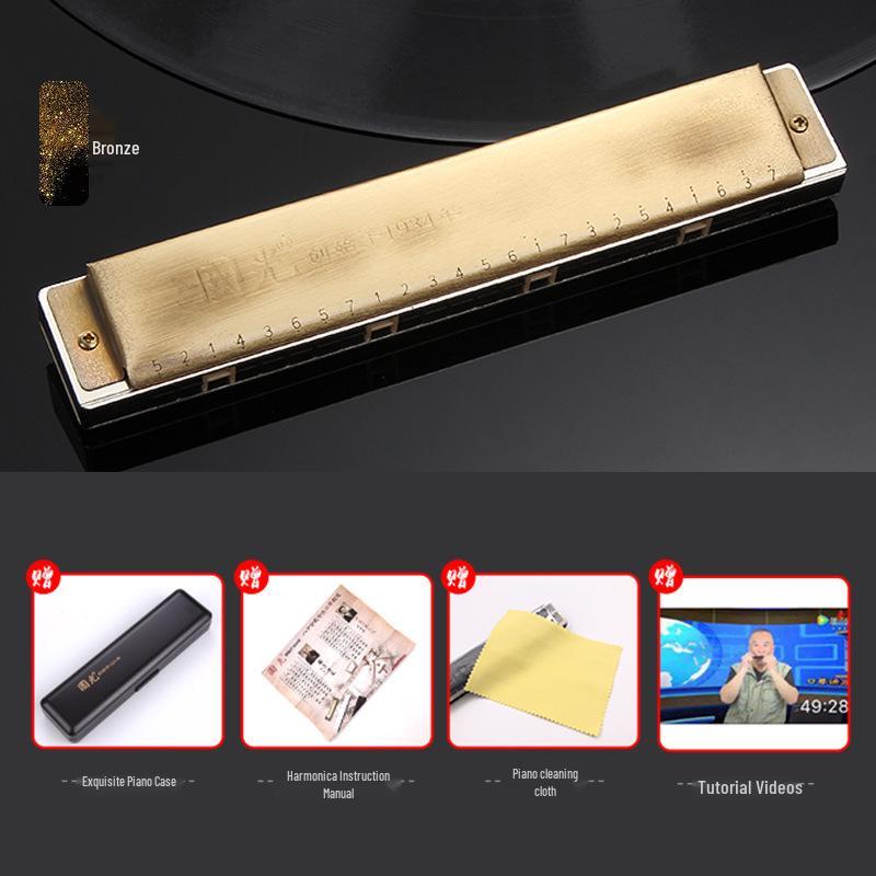 24-Hole Double Reed C Key Harmonica - Professional/Beginner Level for Kids & Adults
24-Hole Double Reed C Key Harmonica - Professional/Beginner Level for Kids & Adults