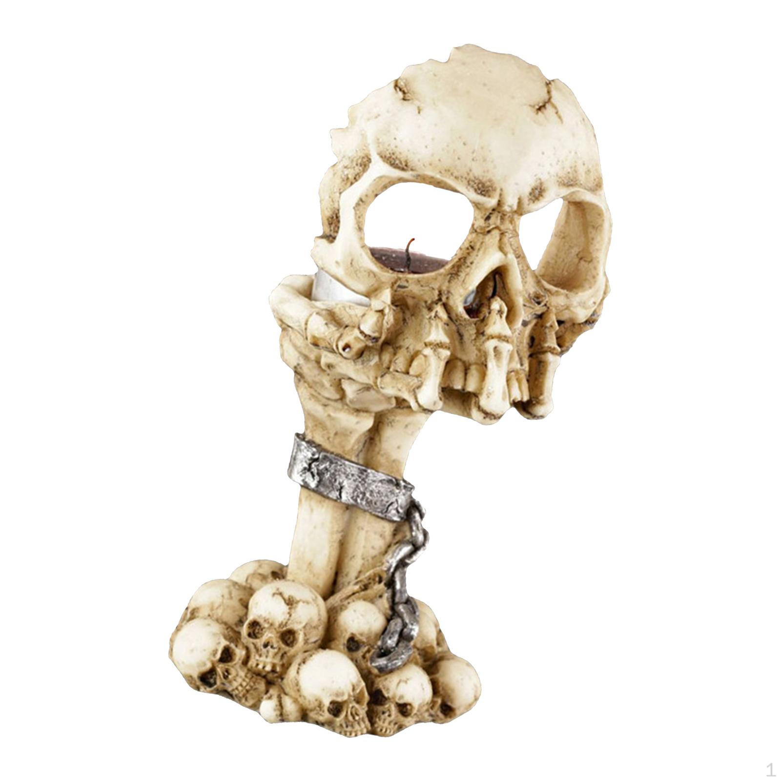 Halloween Skeleton Skull Candle Holder, Tealight Candlestick Holder Art Craft for Candlelight Dinner
Halloween Skeleton Skull Candle Holder, Tealight Candlestick Holder Art Craft for Candlelight Dinner