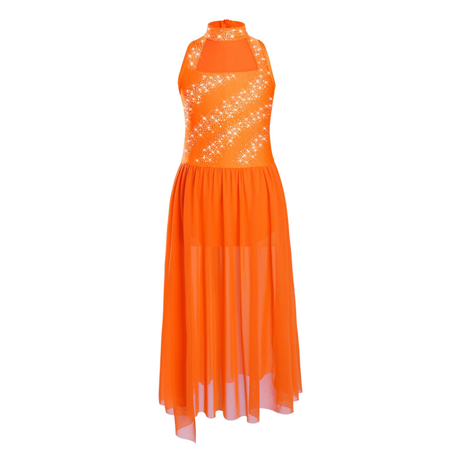 Girls Shiny Rhinestone Lyrical Dance Dress Sleeveless Mock Neck Side Split Stage Performance Costume 5-6 Years помаранчевий
Girls Shiny Rhinestone Lyrical Dance Dress Sleeveless Mock Neck Side Split Stage Performance Costume 5-6 Years помаранчевий