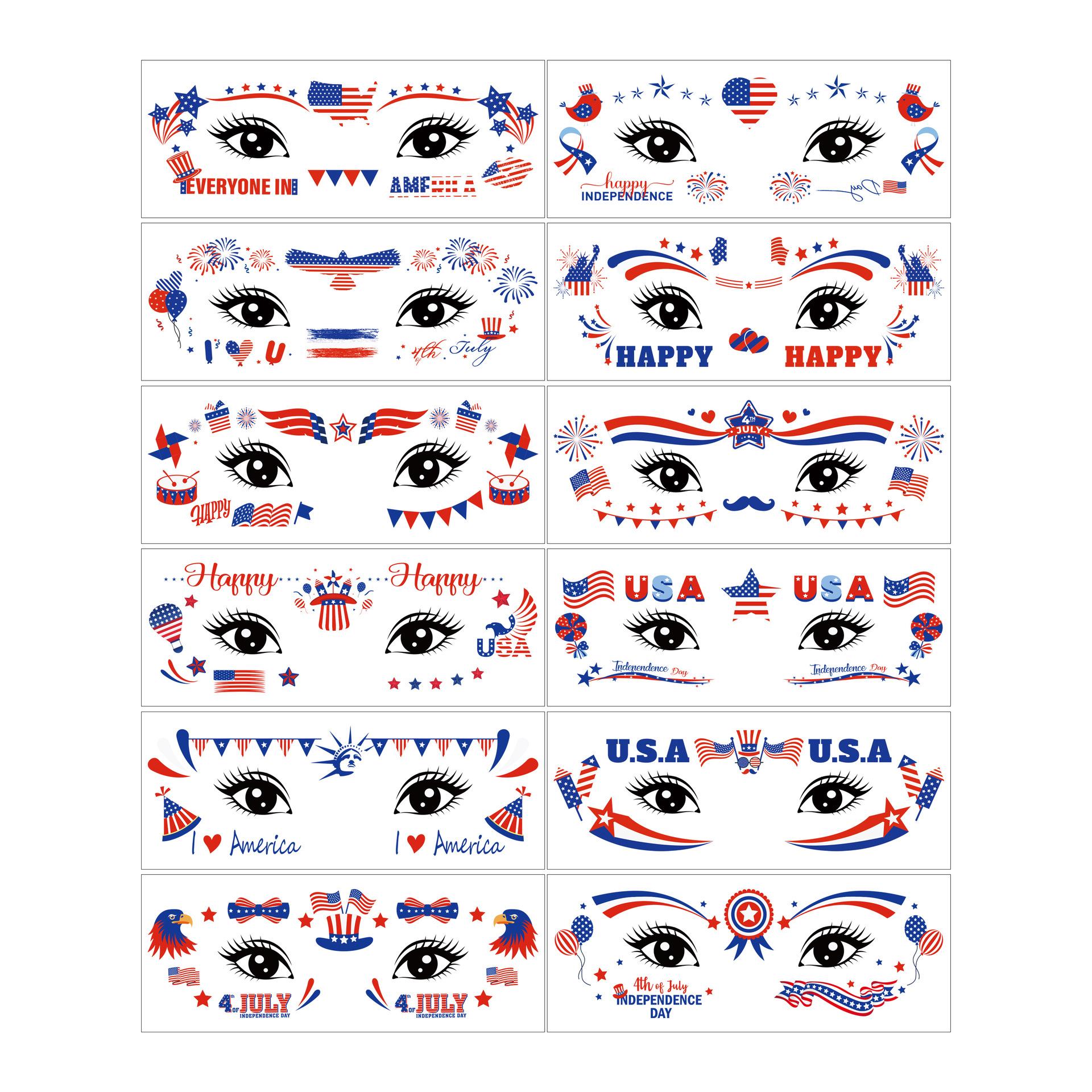 Independence Day Freckles Blush Face Sticker Flag Party Decoration Celebration Flag Tattoo Sticker 5*16cm (quantity: 6 for a set)
Independence Day Freckles Blush Face Sticker Flag Party Decoration Celebration Flag Tattoo Sticker 5*16cm (quantity: 6 for a set)