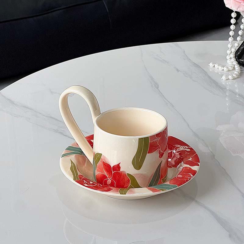 European Long-handled Iris Coffee Cup and Saucer High-value Multi-purpose Household Milk Cups Couple Water Bottle Birthday Gift 270ml червоний
European Long-handled Iris Coffee Cup and Saucer High-value Multi-purpose Household Milk Cups Couple Water Bottle Birthday Gift 270ml червоний