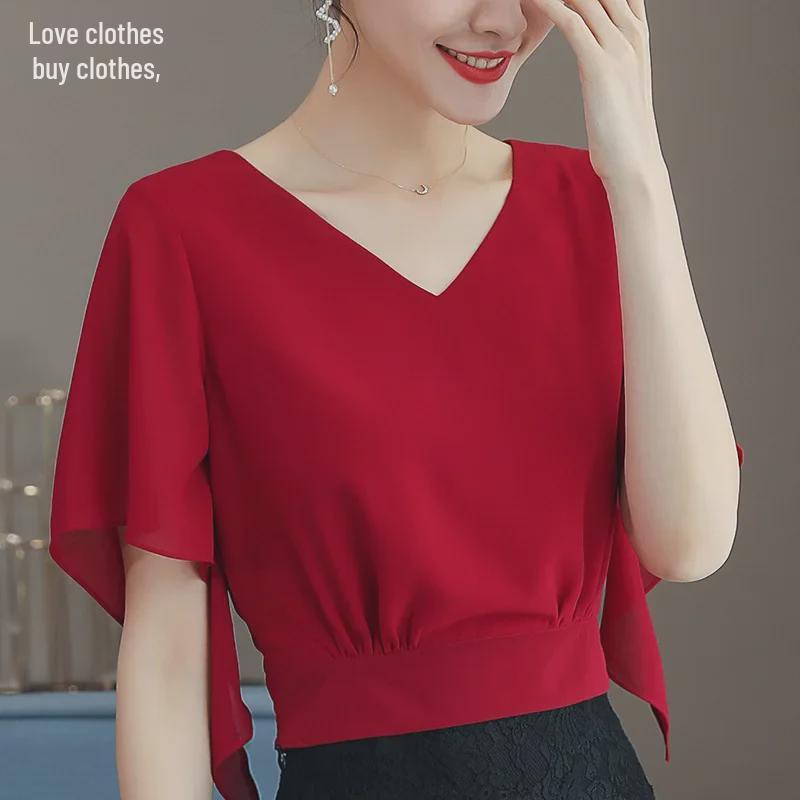 2023 Summer Women s Batwing Sleeve Chiffon Shirt - Short Sleeve Fashion Slim Fit Top M чорний
2023 Summer Women s Batwing Sleeve Chiffon Shirt - Short Sleeve Fashion Slim Fit Top M чорний