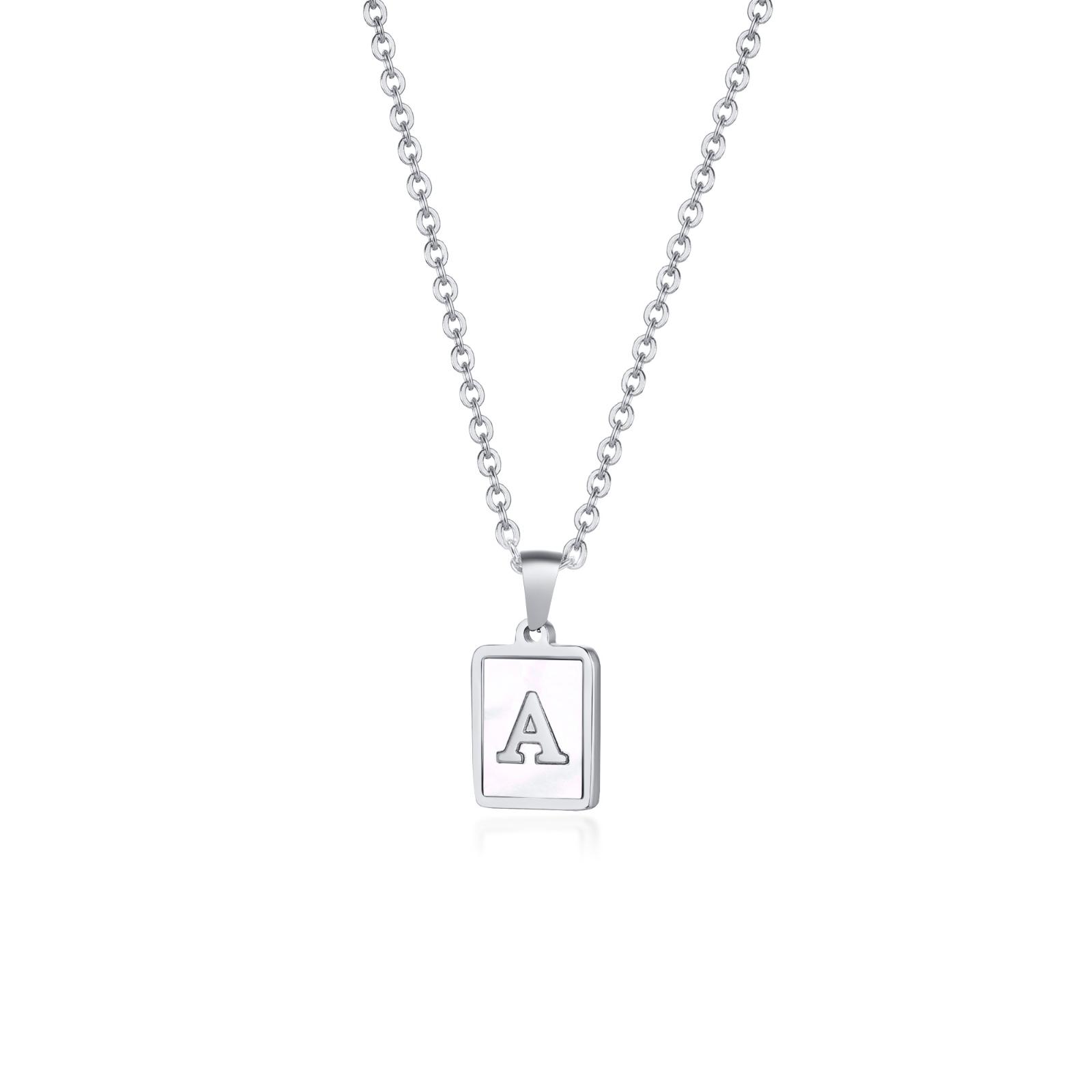 Square Initial Letter Necklace Pendant, Stainless Steel Charm Black Enamle Simple Name Jewelry For Women A&50cm
Square Initial Letter Necklace Pendant, Stainless Steel Charm Black Enamle Simple Name Jewelry For Women A&50cm