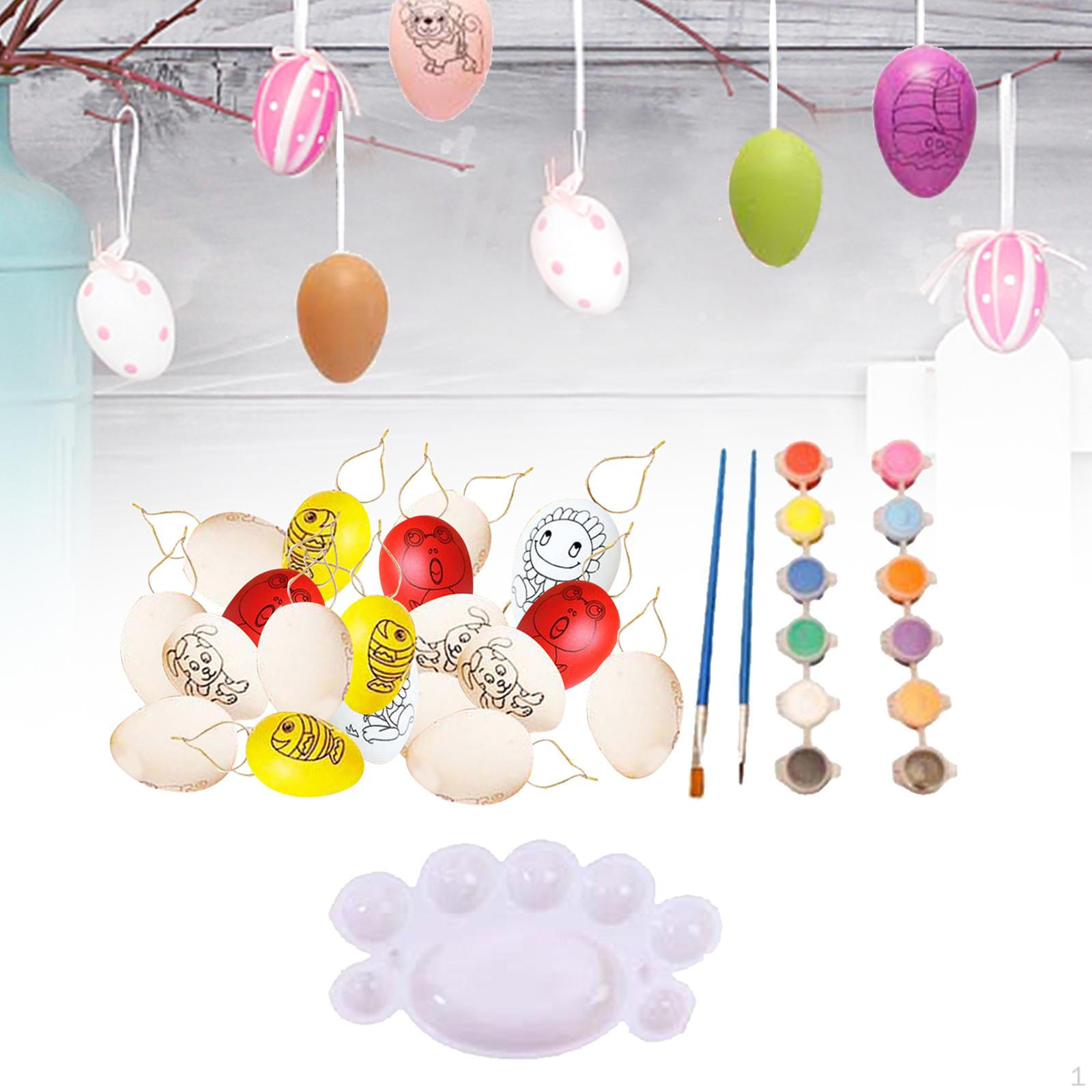 20 Pcs White Easter Eggs Painting DIY Egg Decoration with 12 Colors Pigment And Brush for Double Sided
20 Pcs White Easter Eggs Painting DIY Egg Decoration with 12 Colors Pigment And Brush for Double Sided