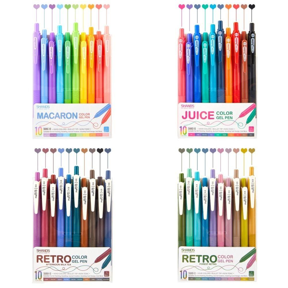 10pcs Marker pen Colored Gel Pen Fine Tip Student Writing Pen Retro Color Art Drawing Pen Journals Style 1
10pcs Marker pen Colored Gel Pen Fine Tip Student Writing Pen Retro Color Art Drawing Pen Journals Style 1