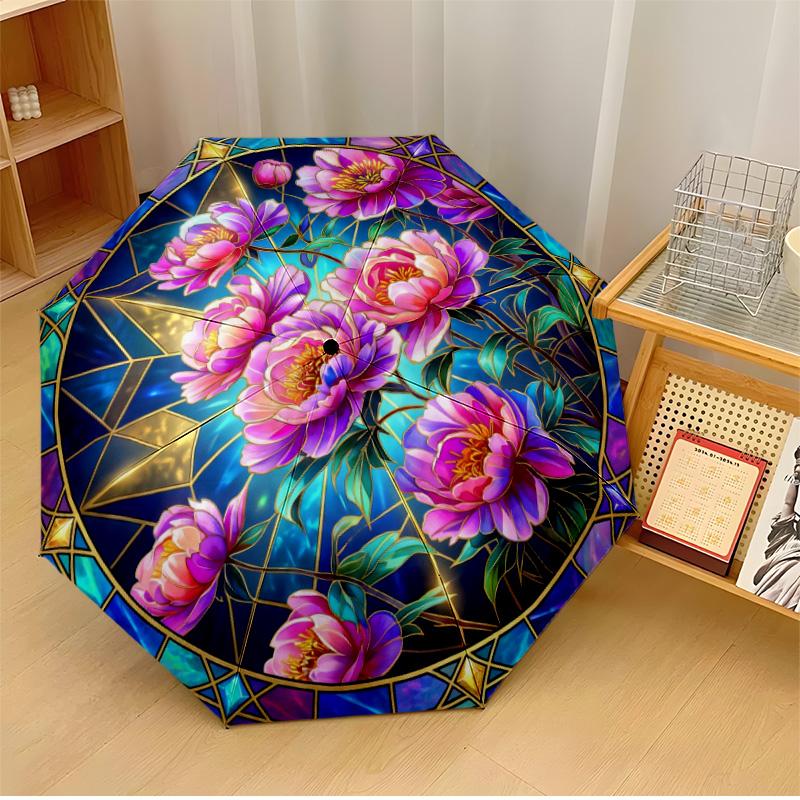Circular Peony Floral Design Theme Automatic Umbrella Compact 8-Rib Design Sturdy Construction Durable Everyday Carry Umbrella Stylish Accessory
Circular Peony Floral Design Theme Automatic Umbrella Compact 8-Rib Design Sturdy Construction Durable Everyday Carry Umbrella Stylish Accessory