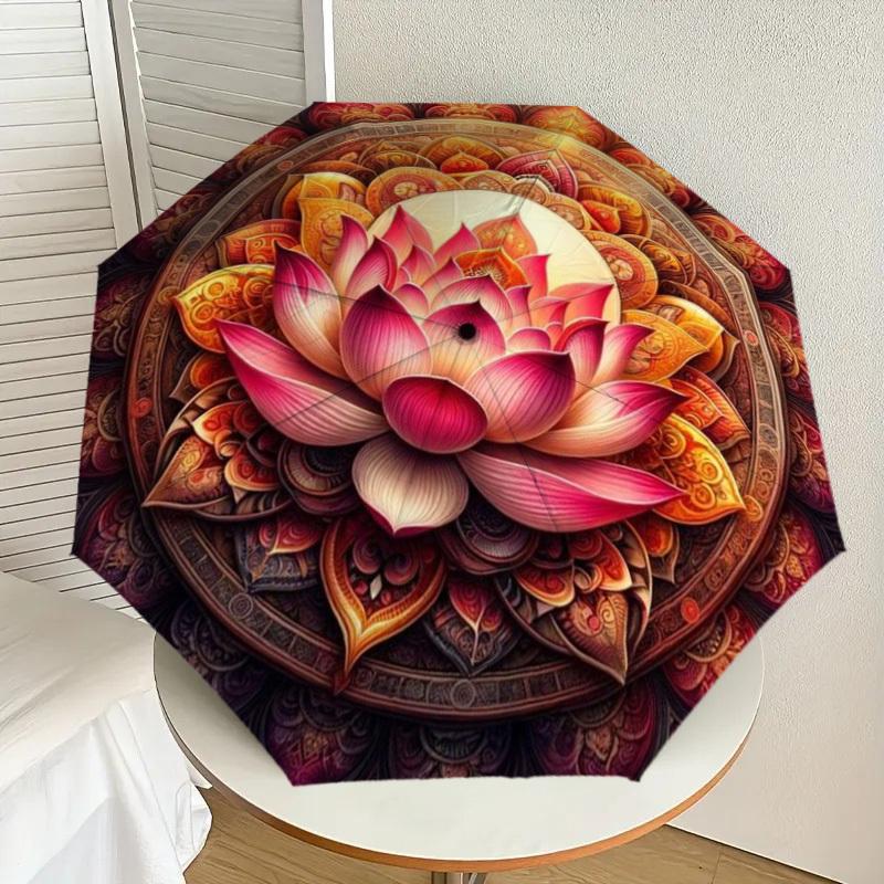 1pc Lotus Mandala Pattern Automatic Folding Umbrella - Compact 8-Rib Design,Perfect Gift for Friends & Family yy250926074
1pc Lotus Mandala Pattern Automatic Folding Umbrella - Compact 8-Rib Design,Perfect Gift for Friends & Family yy250926074