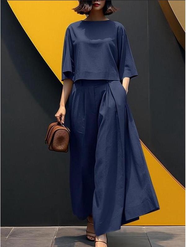 2025 European & American Cross-border Korean Fashion Mid-Sleeve Top & Wide-Leg Pants Set Large
2025 European & American Cross-border Korean Fashion Mid-Sleeve Top & Wide-Leg Pants Set Large