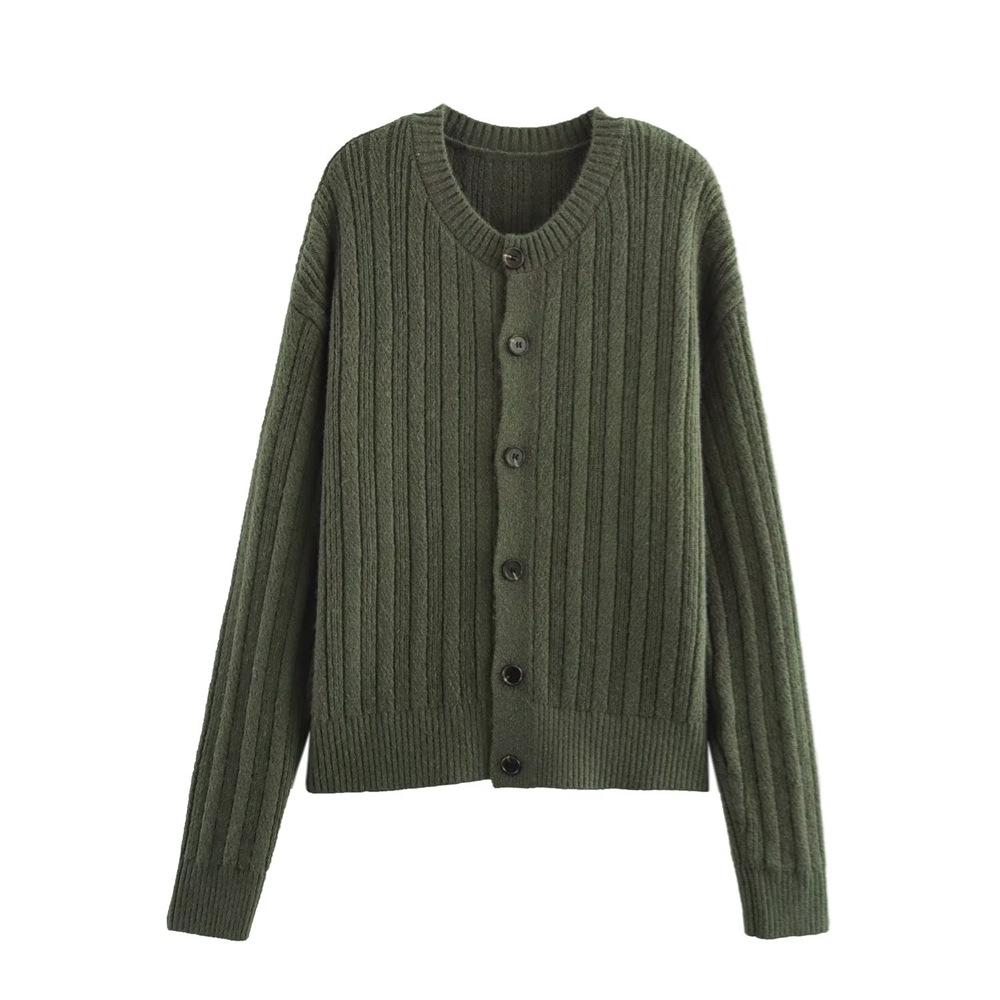 Весна 2025 Женский облегающий вязаный кардиган с круглым вырезом и длинными рукавами XL армия зеленый
Весна 2025 Женский облегающий вязаный кардиган с круглым вырезом и длинными рукавами XL армия зеленый