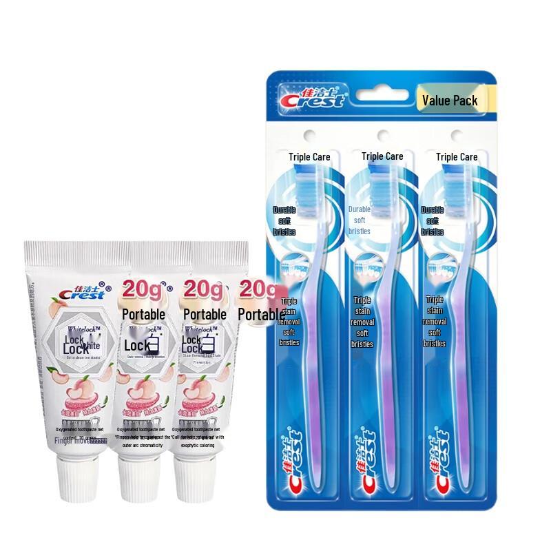 Crest Dual Color Lock White Peach Toothpaste & Toothbrush Set
Crest Dual Color Lock White Peach Toothpaste & Toothbrush Set