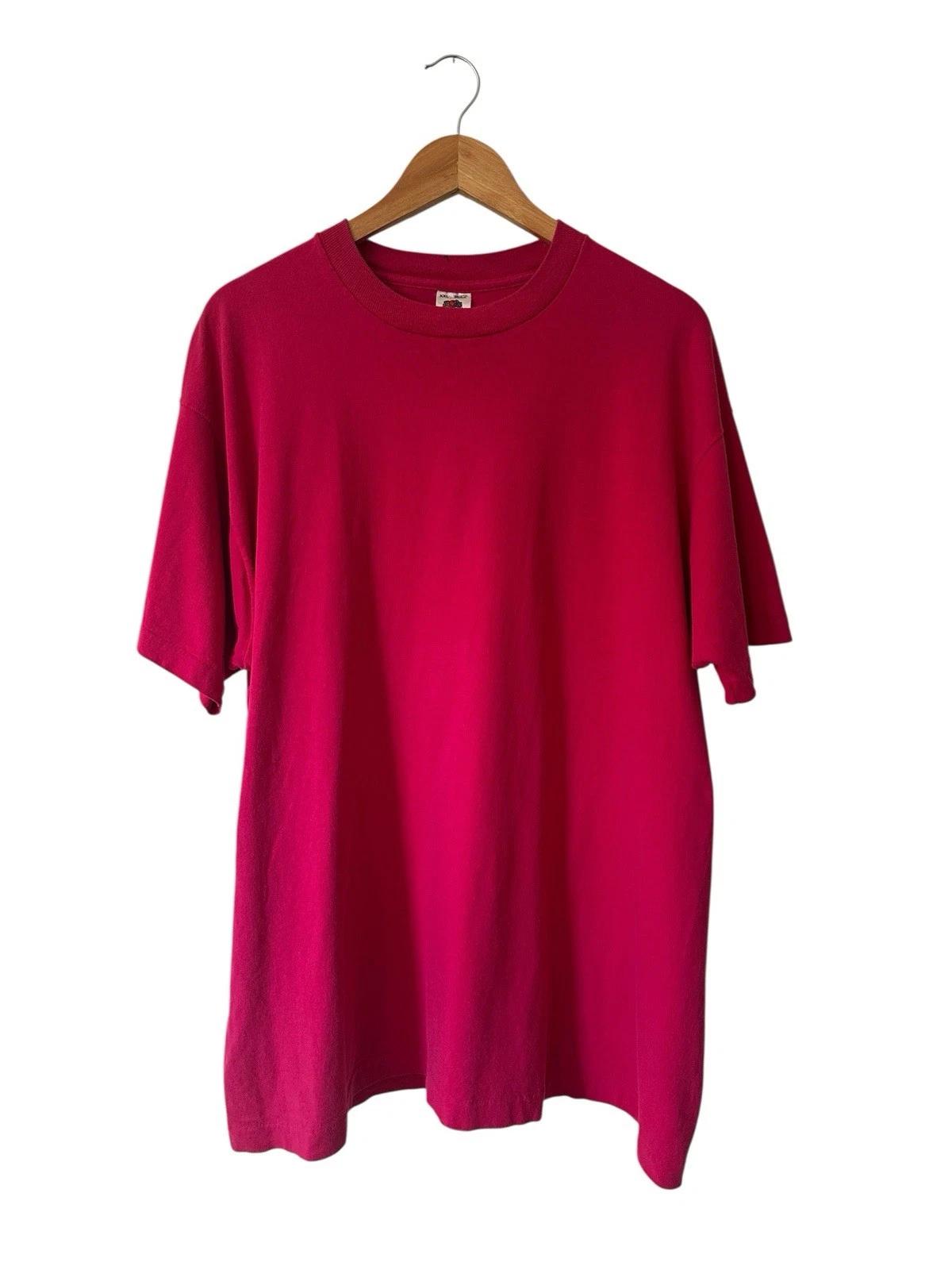 Vintage Fruit Of The Loom Pink Blank T Shirt Men’s 2XL USA 90’s Single Stitch M
Vintage Fruit Of The Loom Pink Blank T Shirt Men’s 2XL USA 90’s Single Stitch M